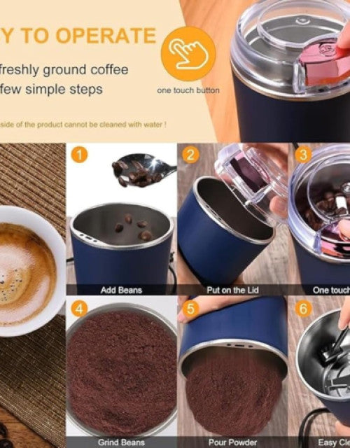 Portable Electric Spice & Coffee Bean Grinder